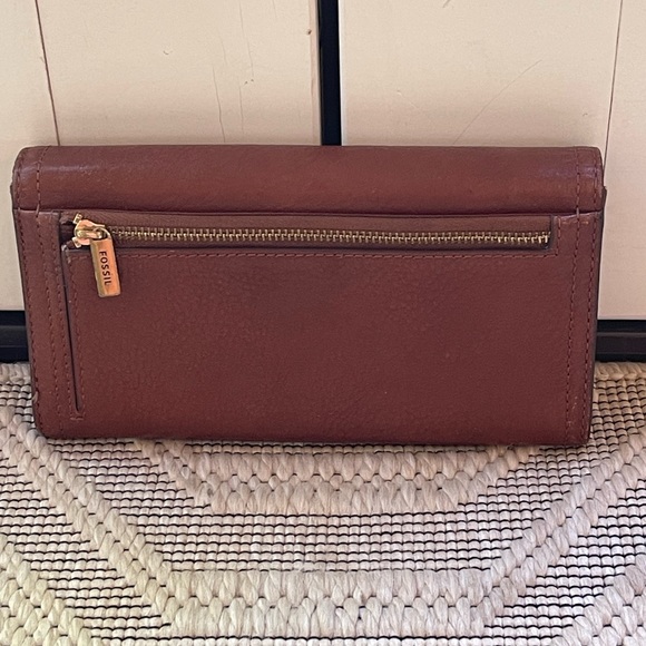 Fossil Logan RFID Leather Flap Wallet brown - Picture 2 of 12